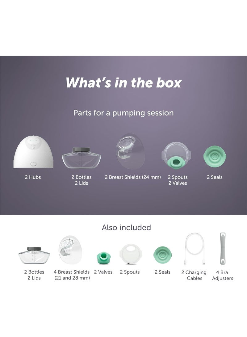 Elvie Breast Pump  Double, Wearable Breast Pump with App The Smallest, Quietest Electric Breast Pump  Portable Breast Pumps Hands Free & Discreet - 24mm/28mm Breast Shields Included - Image 2